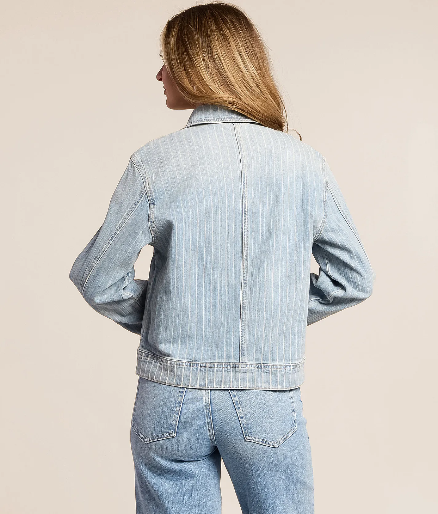 HIDDEN Striped Denim Stretch Jacket Medium