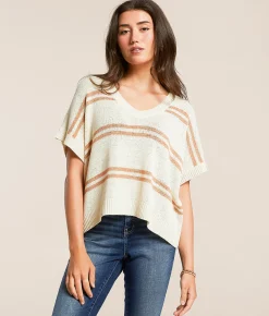 Tops | Sweet Lemon Striped Dolman Sweater Charcoal