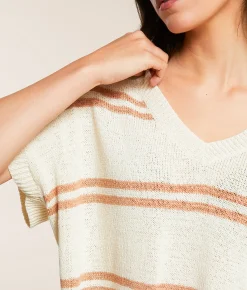 Tops | Sweet Lemon Striped Dolman Sweater Charcoal