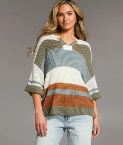 Tops | BKE Striped Dolman Sweater Assorted