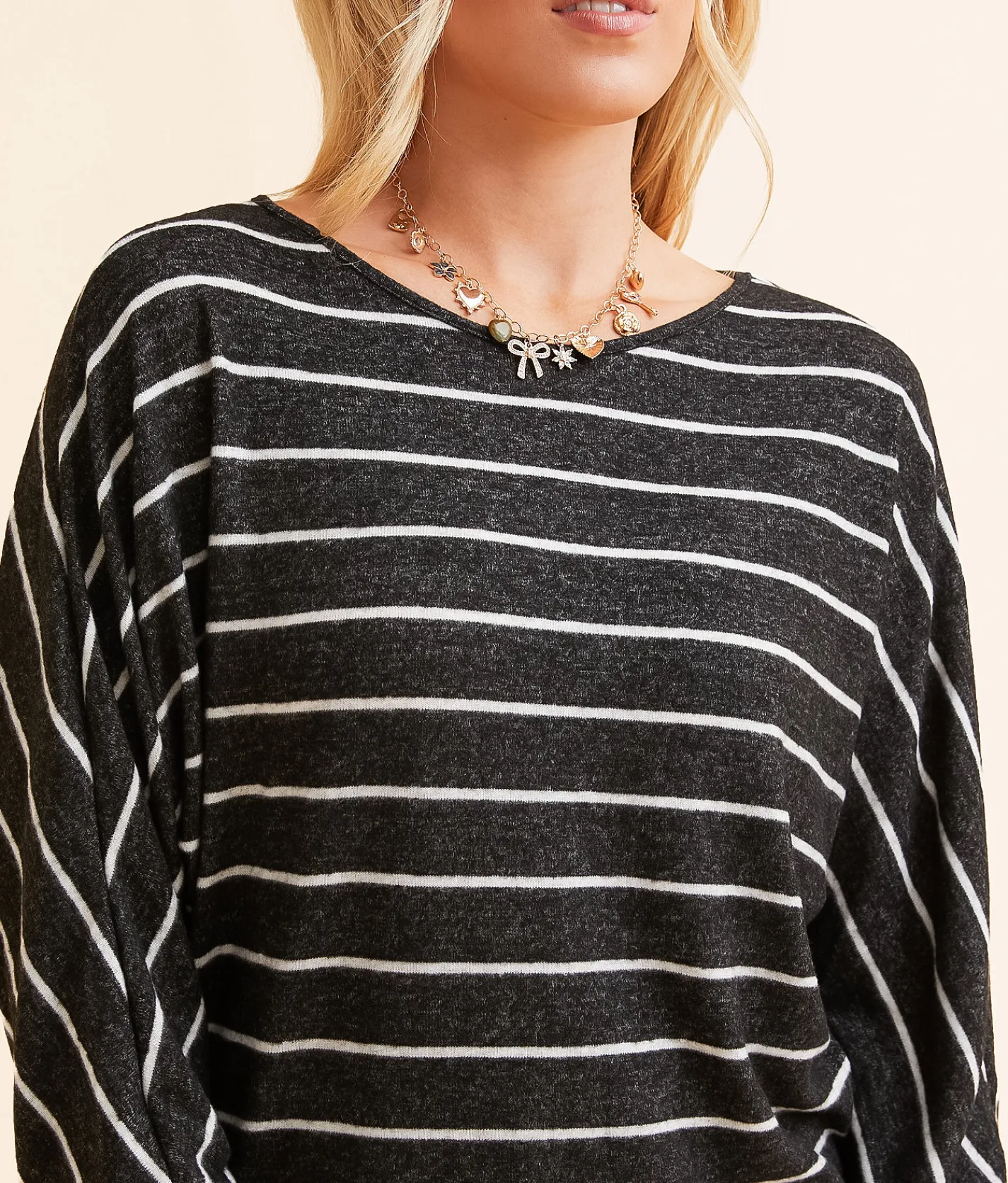 Hyfve Striped Dolman Top Black Online