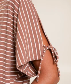 Daytrip Striped Dolman Top Coco Cream Clearance