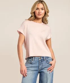 FITZ + EDDI Striped Dolman T-Shirt Cherry Blossom Online