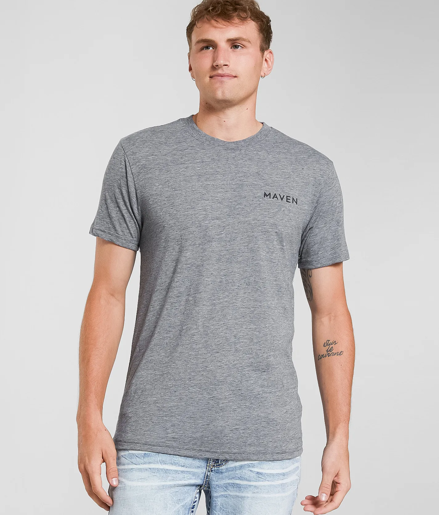 Tops|Graphic T-Shirts | Maven Co-op Striped Fade T-Shirt Charcoal Heather