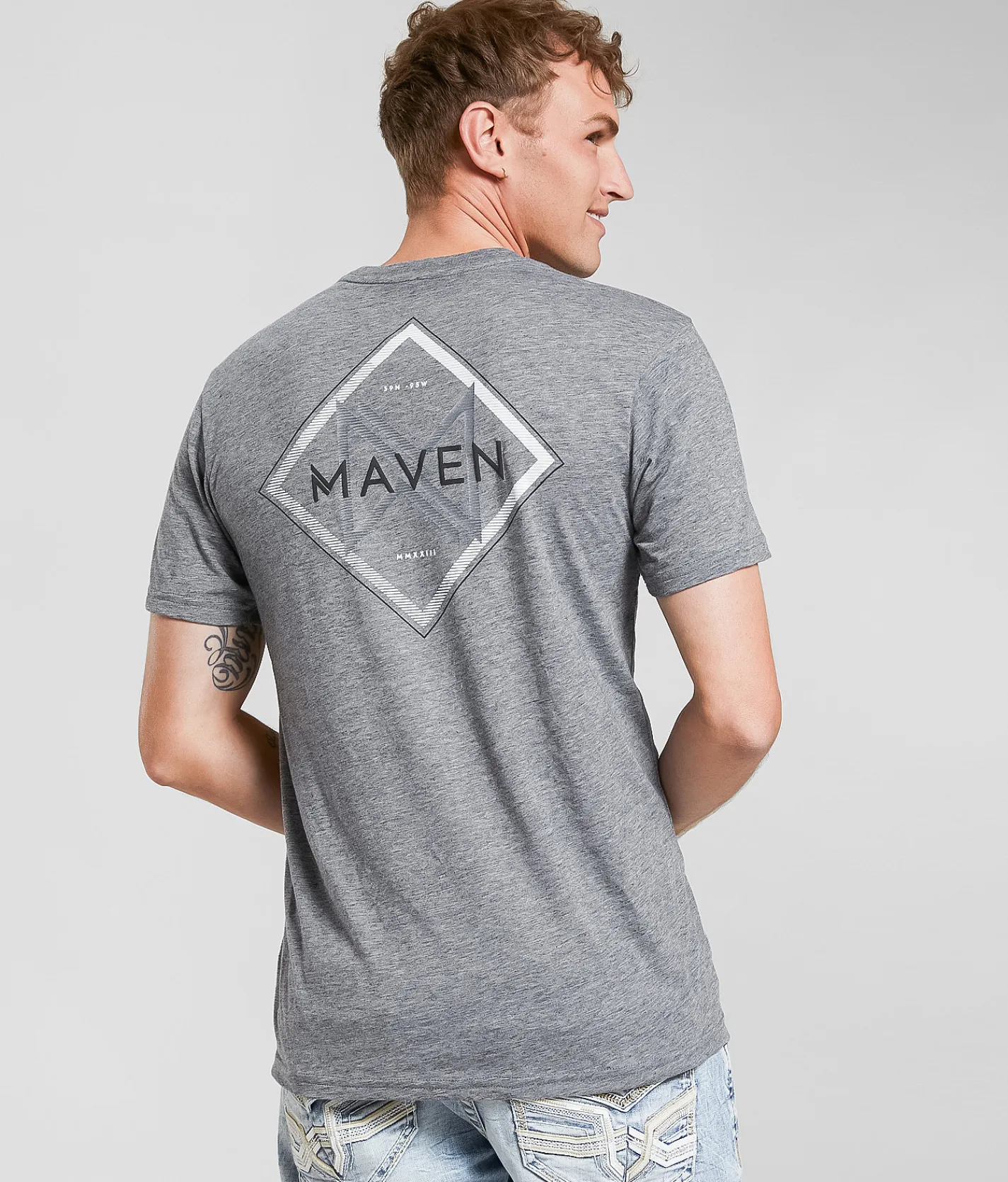 Tops|Graphic T-Shirts | Maven Co-op Striped Fade T-Shirt Charcoal Heather