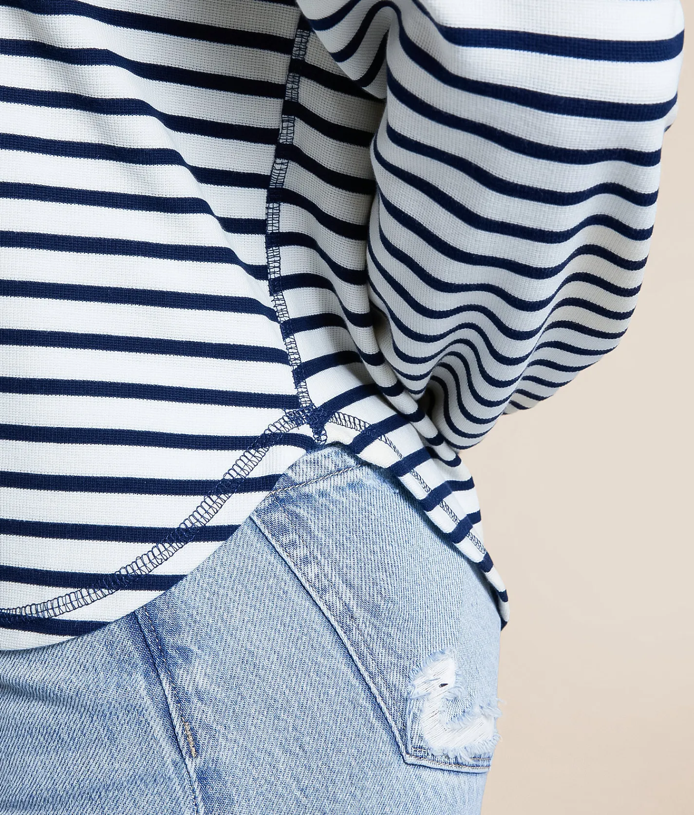 Blu Pepper Striped Henley Navy Sale
