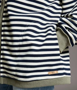 Tops | BKE Striped Knit Oversized Cardigan Navy And Cream Stripe