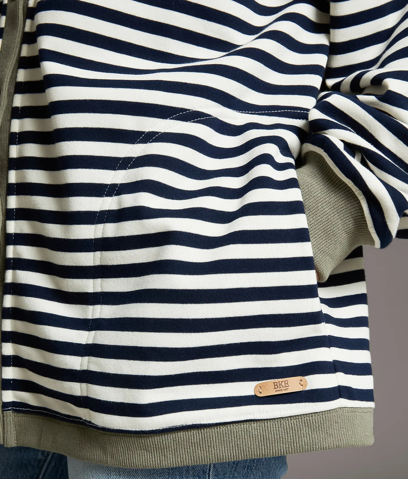 Tops | BKE Striped Knit Oversized Cardigan Navy And Cream Stripe