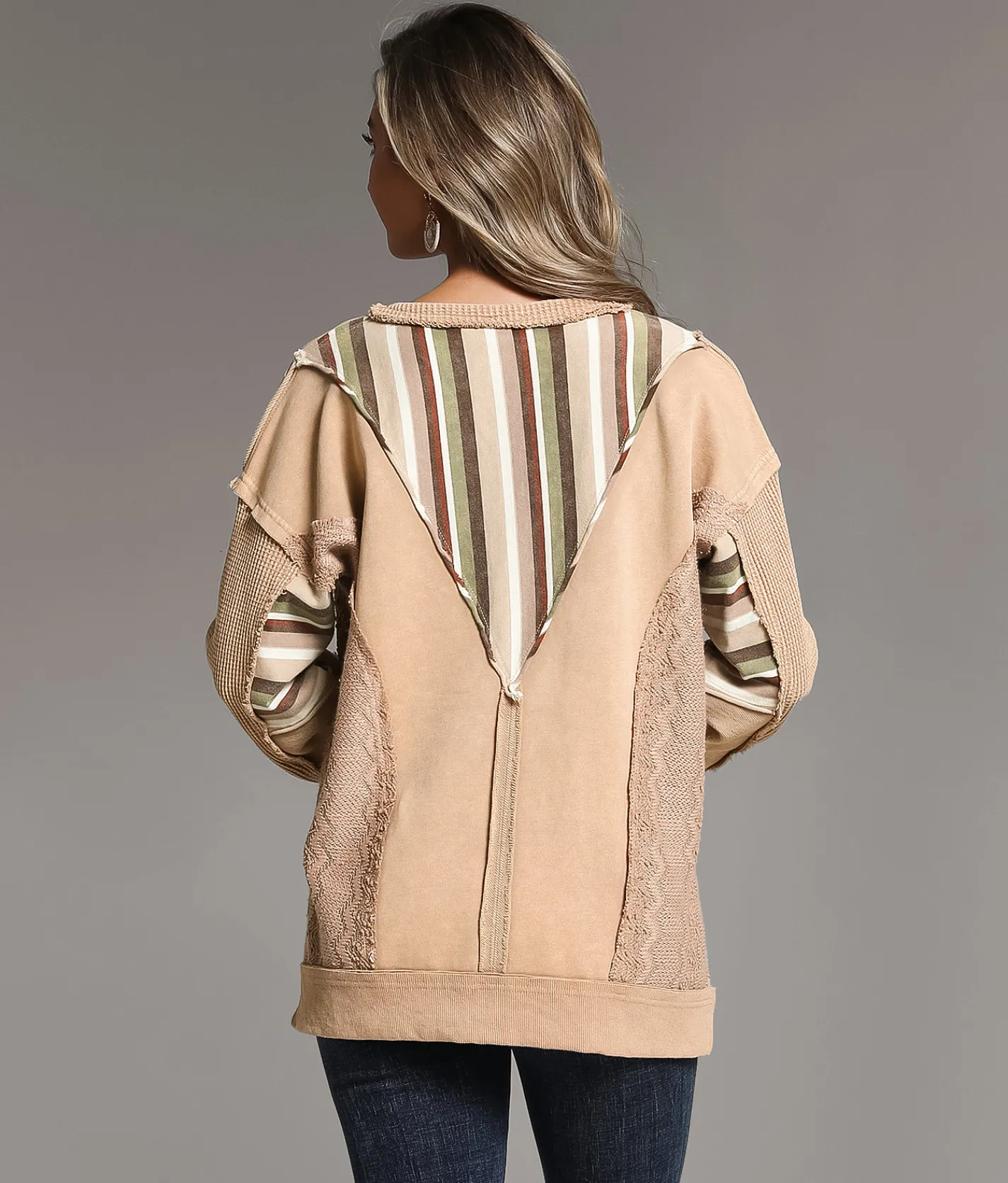 BKE Striped Knit Pullover Brown Clearance