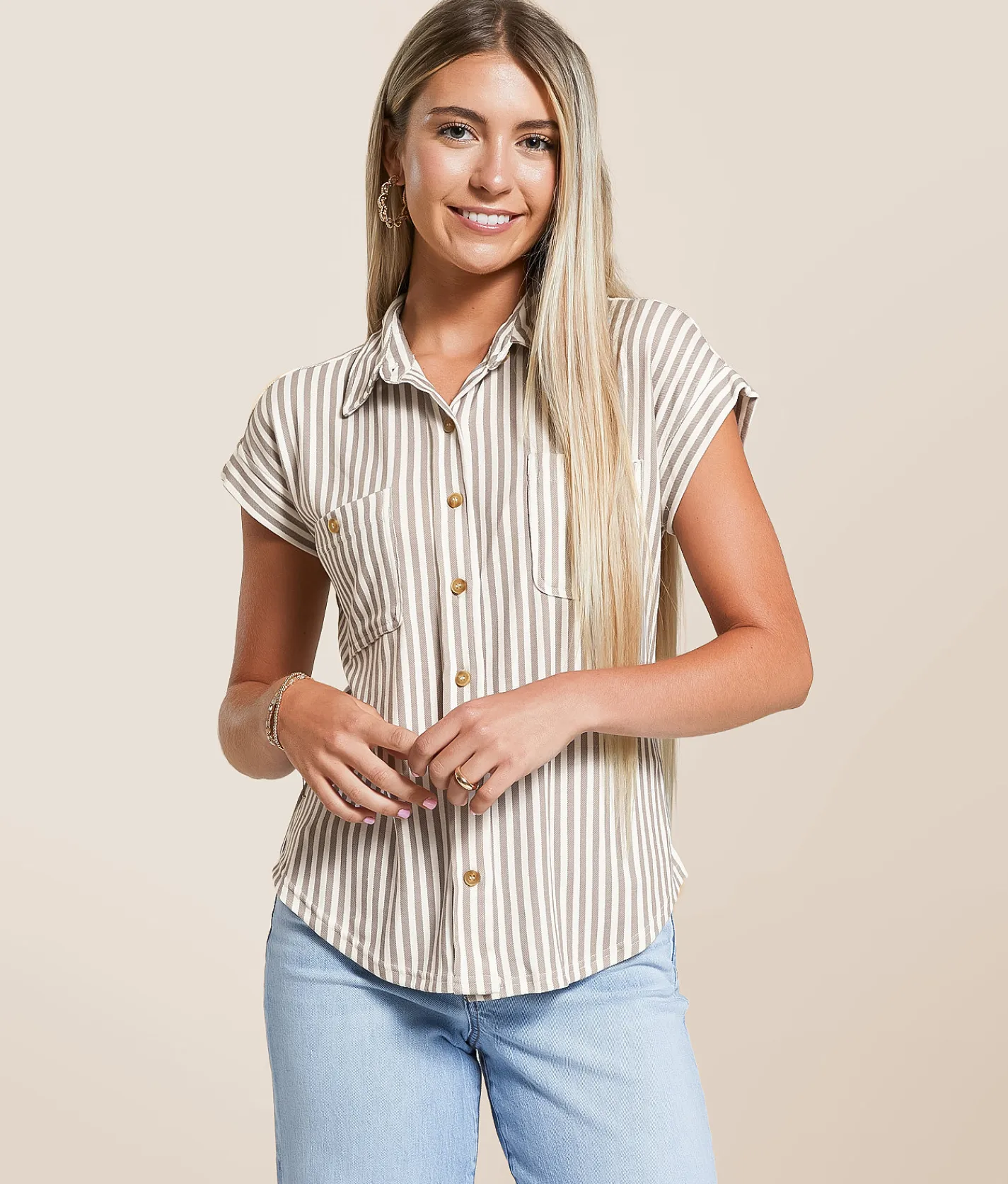 Blu Pepper Striped Knit Shirt Charcoal Outlet