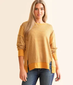 BKE Striped Knit Top Mustard Online