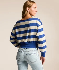 Tops | FITZ + EDDI Striped Off The Shoulder Top Blue White