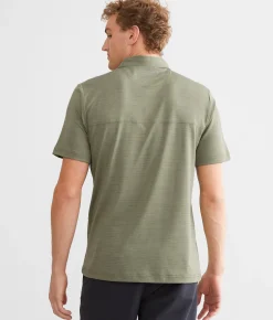 Activewear | Maven Co-op Striped Performance Polo Grey
