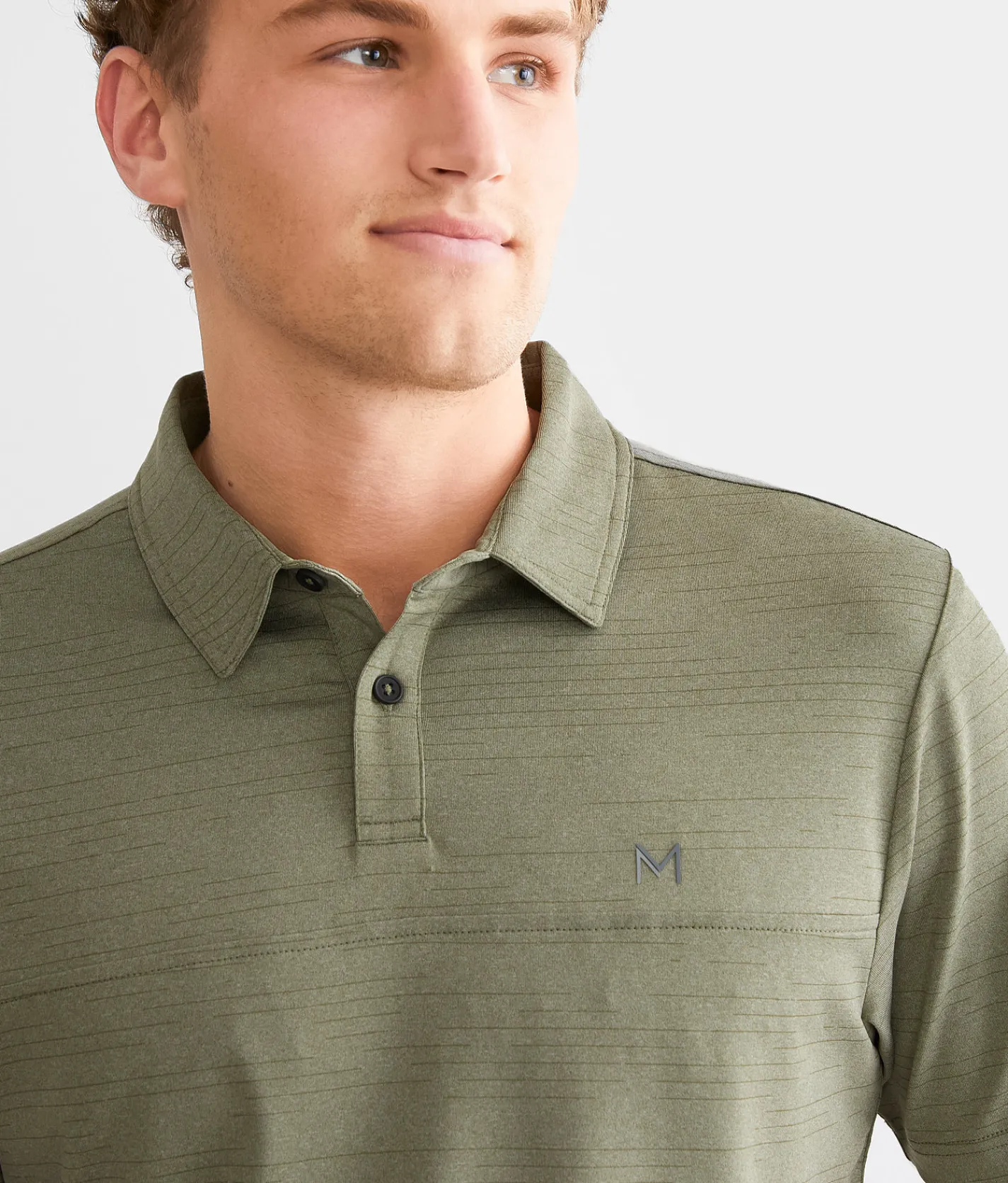 Activewear | Maven Co-op Striped Performance Polo Grey