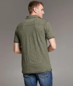 Tops | BKE Striped Polo Vetiver