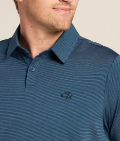Tops | Funk Lagoon Striped Polo Navy
