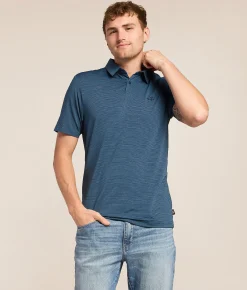 Tops | Funk Lagoon Striped Polo Navy