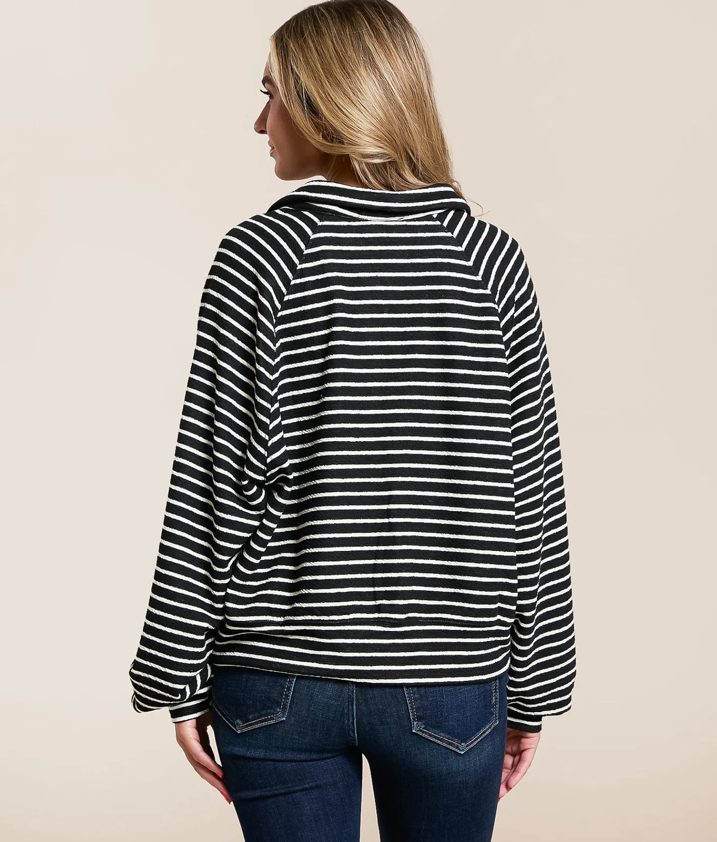 Hyfve Striped Pullover Cream Outlet