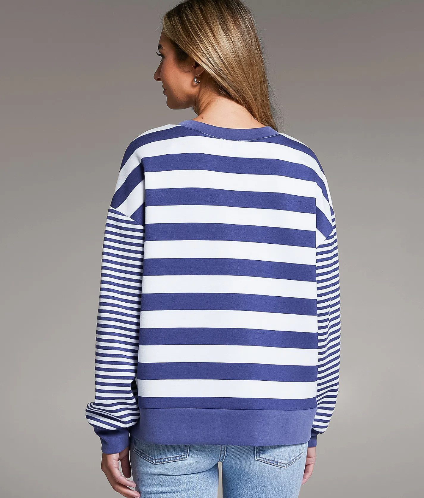 BKE Striped Pullover Cedarwood Gardenia