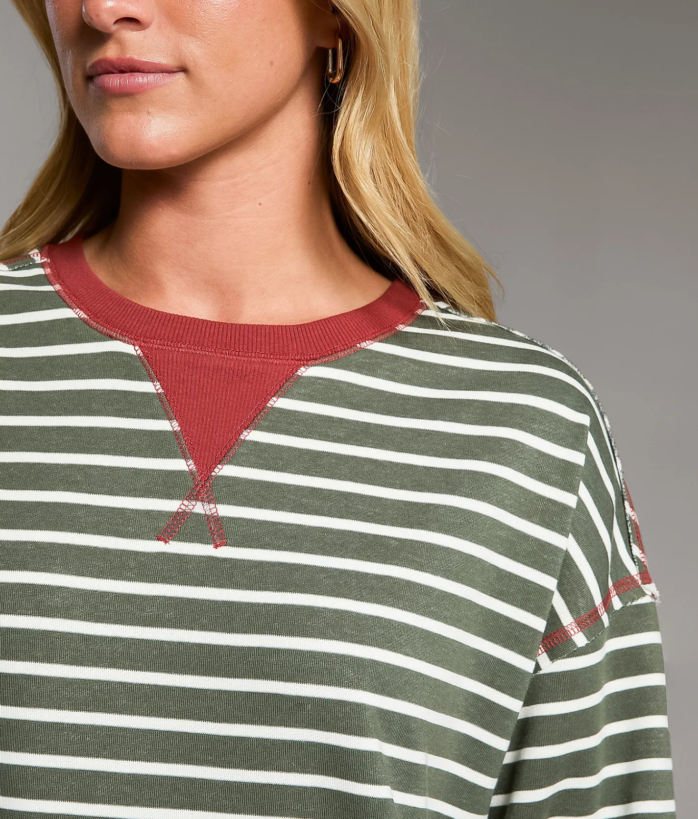 BKE Striped Pullover Brown Stone China Blue Sale