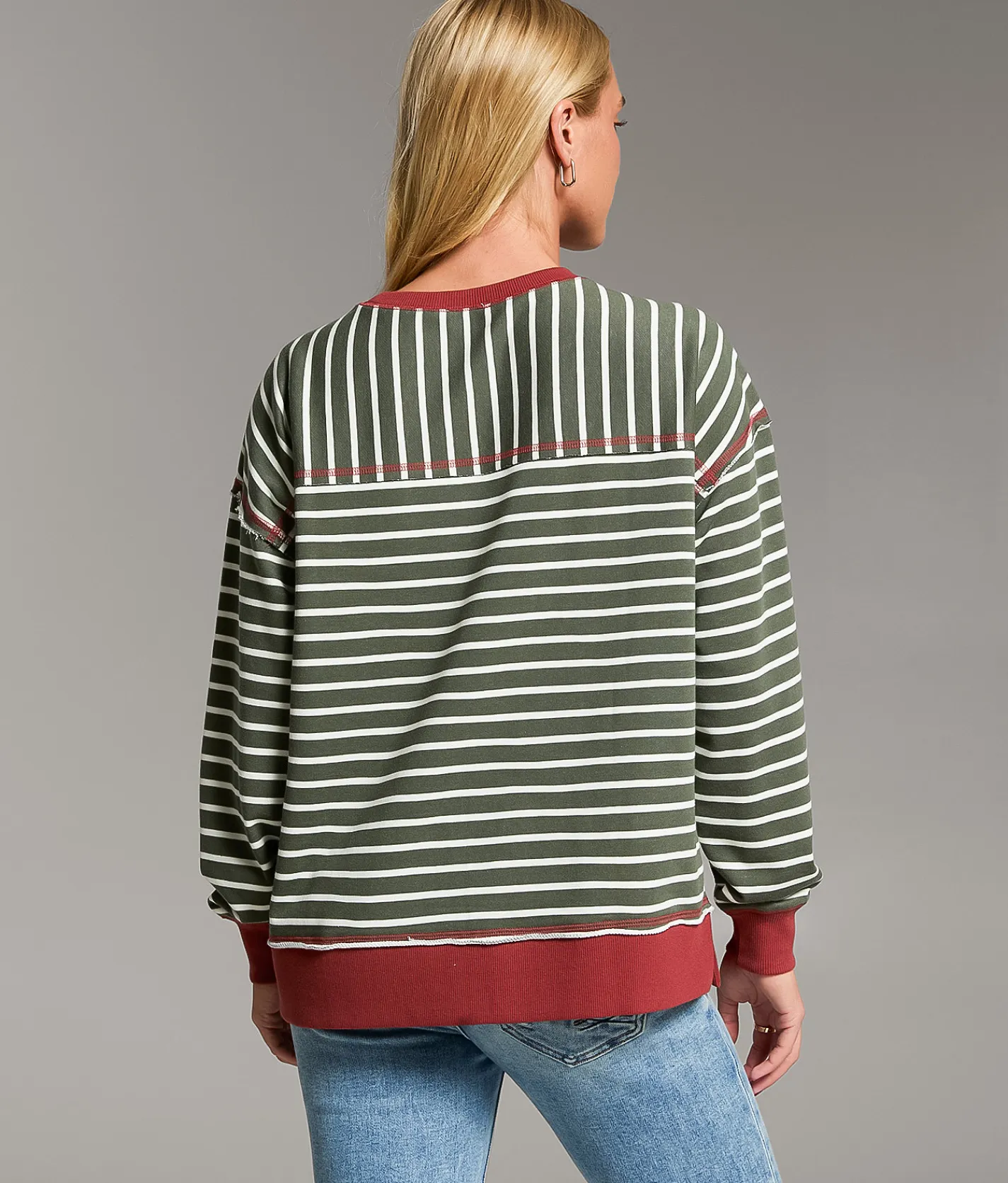 BKE Striped Pullover Brown Stone China Blue Sale