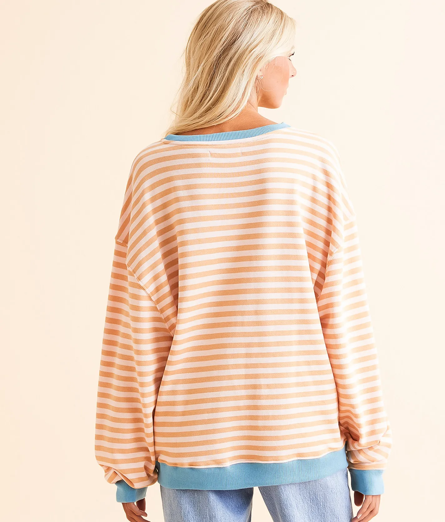 Tops | Free People Striped Pullover Cherry Combo