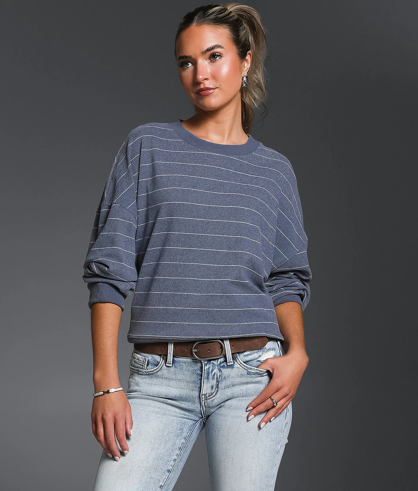 Buckle Black Striped Pullover Andorra Online