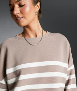 Buckle Black Striped Pullover Goat Cream