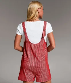 BKE Striped Romper Red Clearance