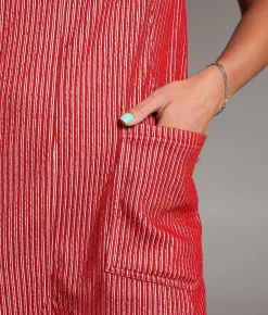 BKE Striped Romper Red Clearance