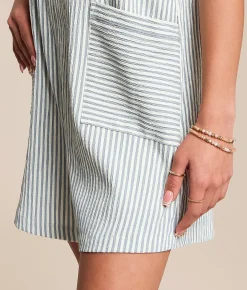 Rompers & Jumpsuits | Willow & Root Striped Romper Blue White