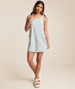 Rompers & Jumpsuits | Willow & Root Striped Romper Blue White