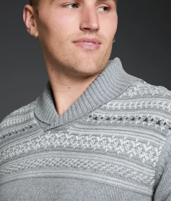 Outpost Makers Striped Shawl Sweater Grey Combo Discount