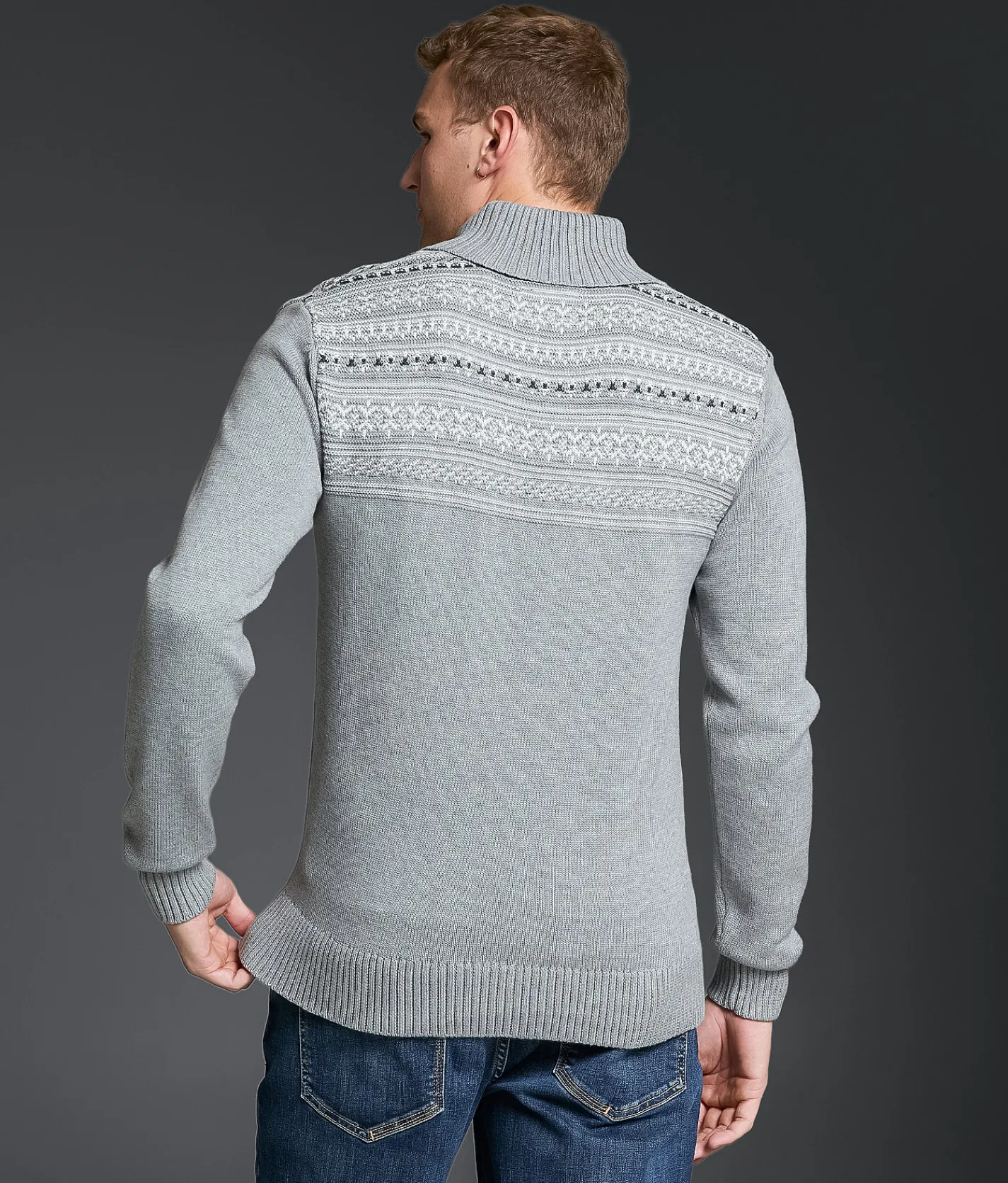 Outpost Makers Striped Shawl Sweater Grey Combo Discount