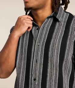 Tops | Nova Industries Striped Shirt Black White