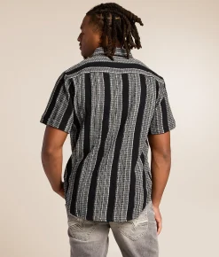 Tops | Nova Industries Striped Shirt Black White