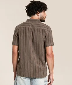 Nova Industries Striped Shirt Brown Black Clearance