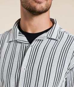 Tops | Johnny Q Striped Shirt Black