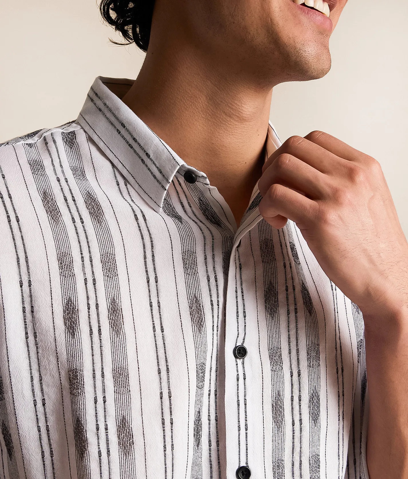 Tops | Nova Industries Striped Shirt White Black