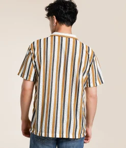 Valor Striped Shirt Black Gold Outlet
