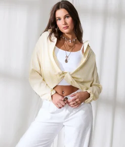 Tops | 33 Coastal Striped Shirt Yellow