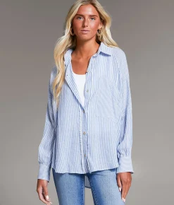 BKE Striped Shirt Blue White Hot