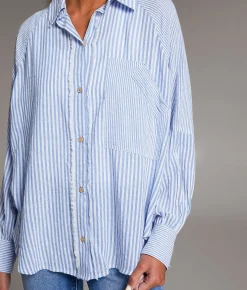 BKE Striped Shirt Blue White Hot