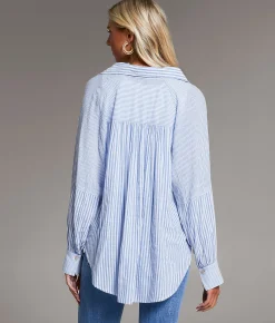BKE Striped Shirt Blue White Hot