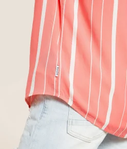 Tops | Nova Industries Striped Shirt Coral
