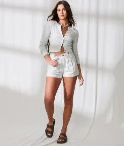 33 Coastal Striped Short Green White Stripe Clearance