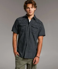 BKE Striped Standard Shirt Black Grey Best