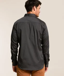 J.B. Holt Striped Standard Stretch Shirt Black Hot