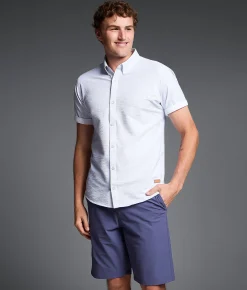 Outpost Makers Striped Standard Stretch Shirt White Blue Clearance