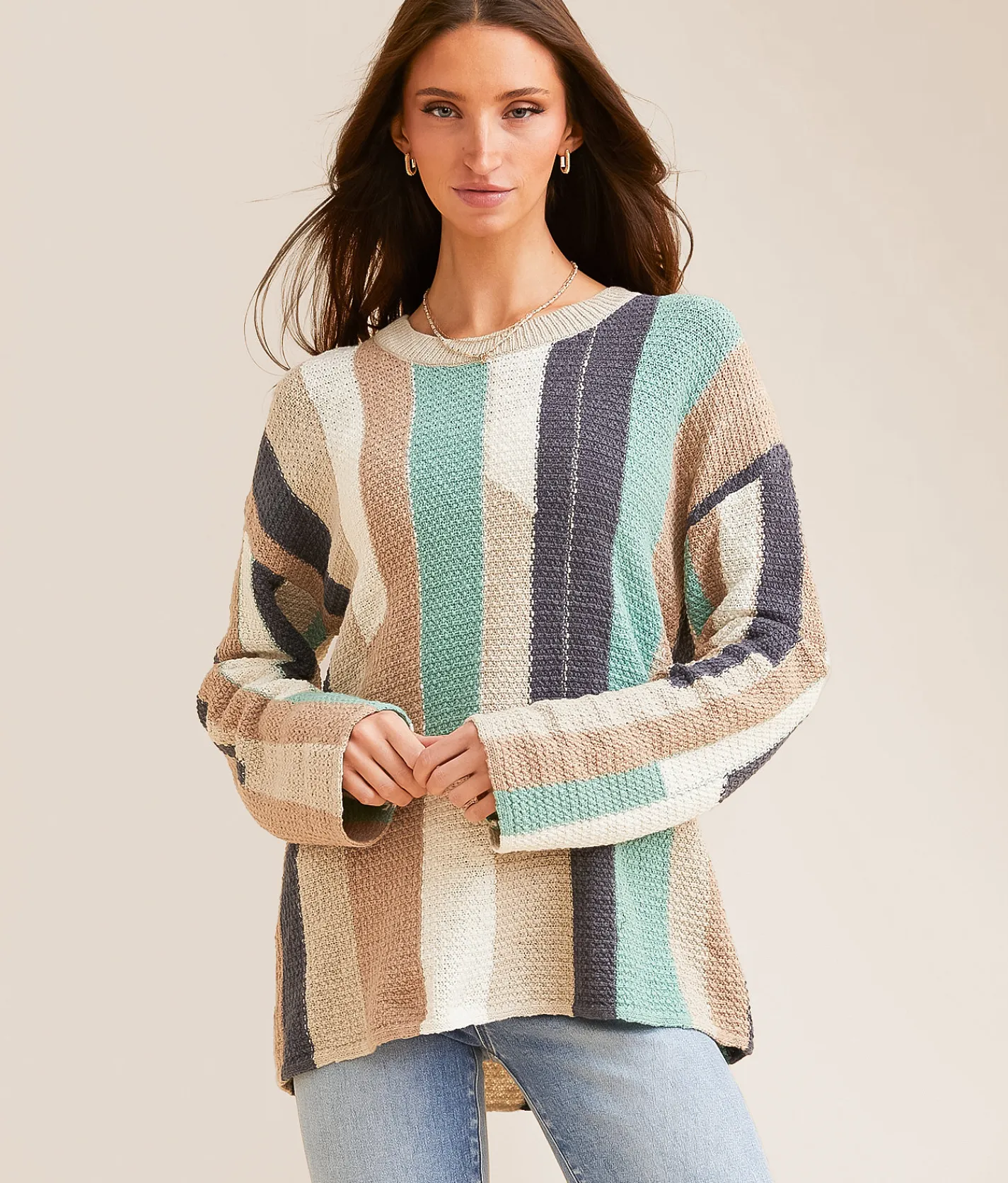 BKE Striped Sweater Multi New